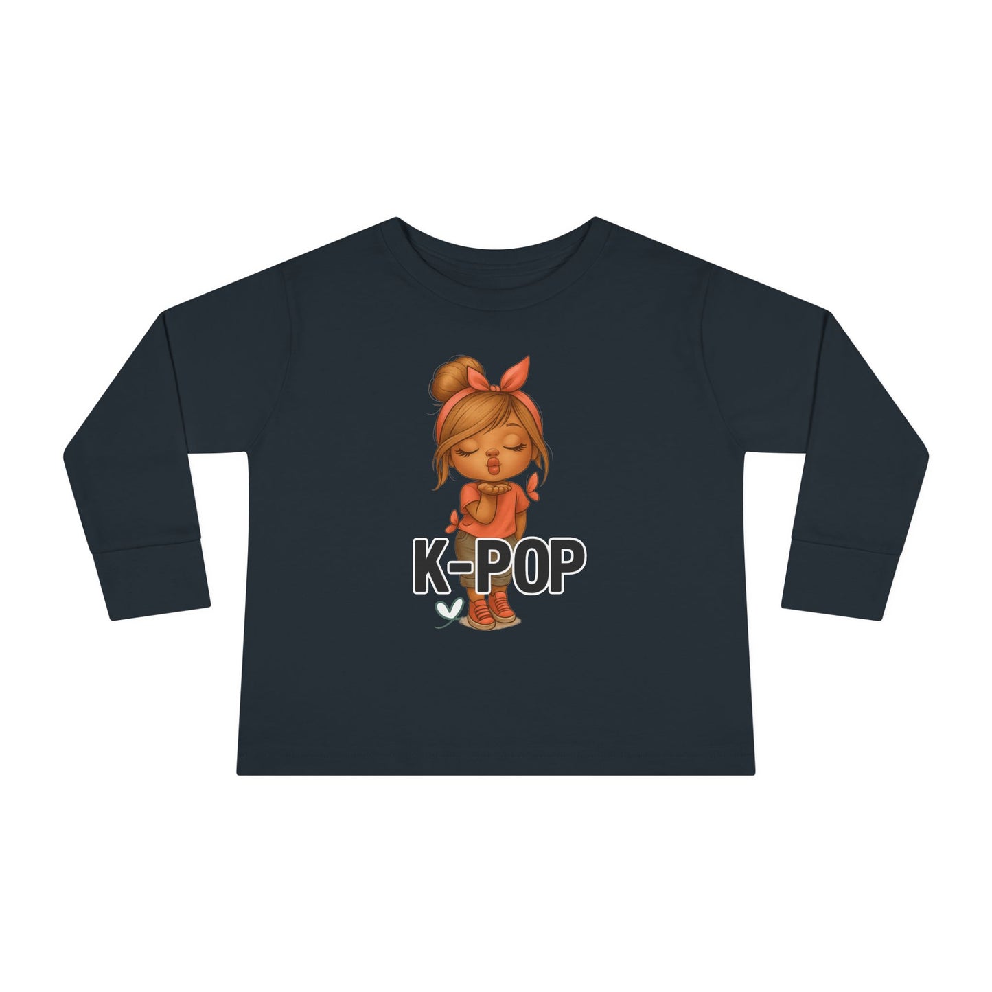 K-Pop Toddler Long Sleeve Tee, Cute K-Pop Shirt, Gift for Kids, Playtime Tee, Musical Kids Apparel, Child's Fashion Top