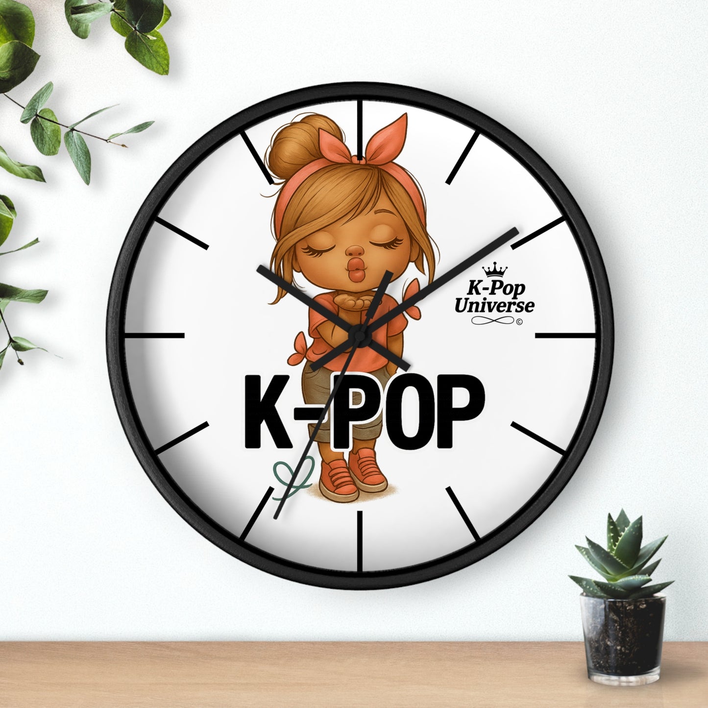 K-Pop Themed Wall Clock, Cute K-Pop Decor, Fan Gift, Music Lover Gift, Unique Home Decor, Trendy Wall Art