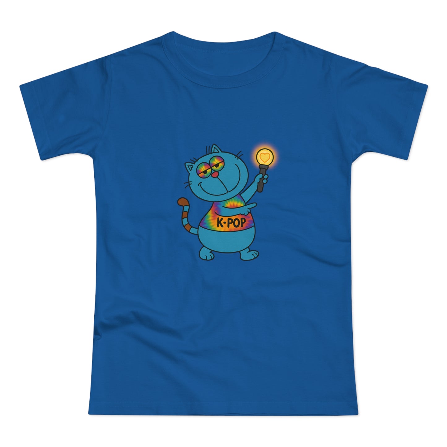 K-Pop Cat T-Shirt, Cute Cat Tee, K-Pop Fan Shirt, Women's Graphic Tee, Trendy Cat Apparel