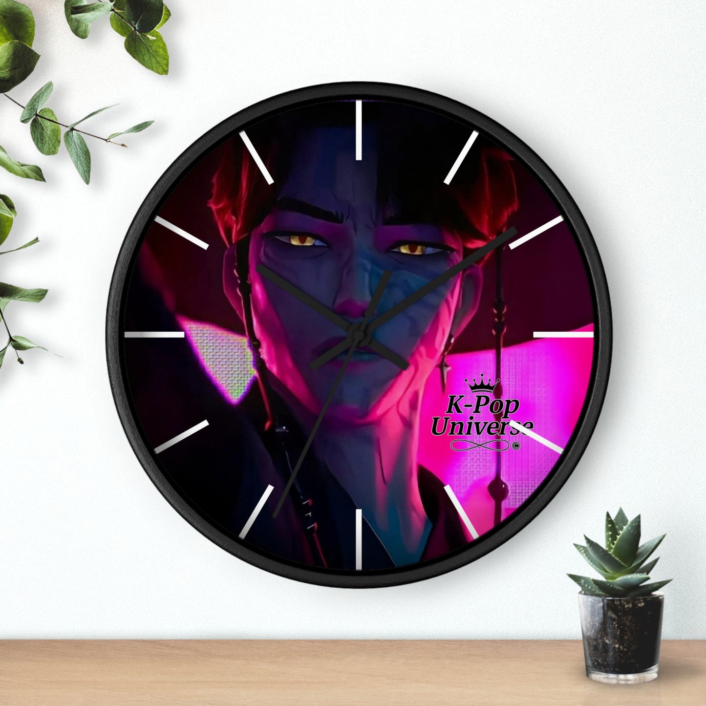 Vibrant Anime-Themed Wall Clock, Unique Home Decor, Stylish Clock for Gamers, Gift for Anime Lovers, Modern Clock for Any Room, k-pop demon Hunters, k-pop universe