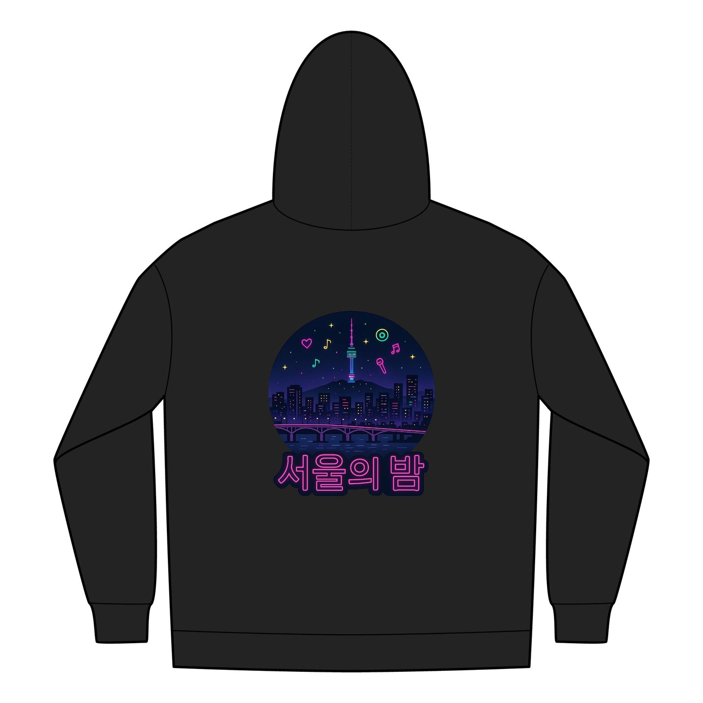 Seoul Night Full-Zip Hoodie | Cozy Urban Style, Unisex Hoody, Perfect for Spring, Casual Wear, Streetwear Fashion, Gifts, k-pop universe