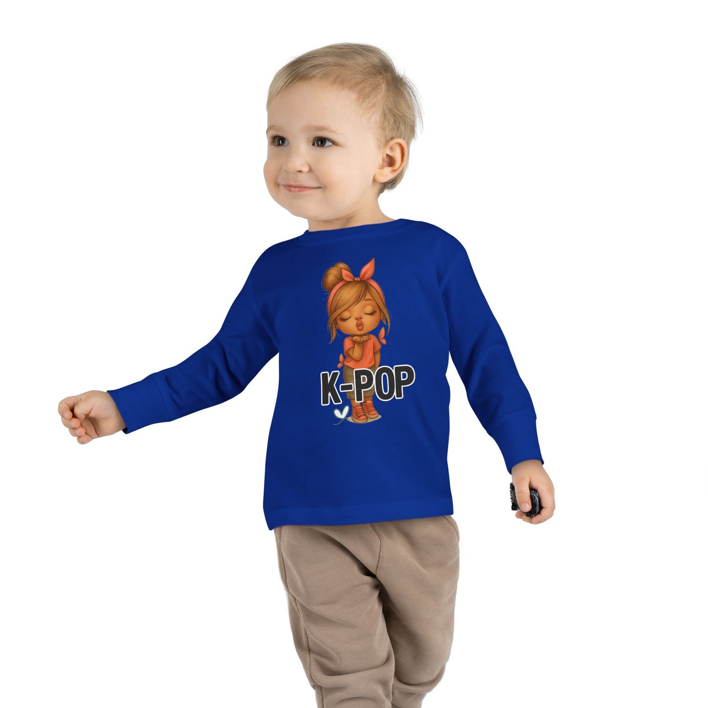 K-Pop Toddler Long Sleeve Tee, Cute K-Pop Shirt, Gift for Kids, Playtime Tee, Musical Kids Apparel, Child's Fashion Top