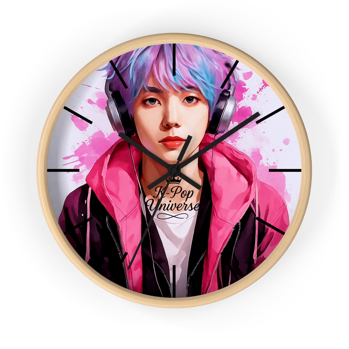 K-Pop Themed Wall Clock, Trendy Clock for Music Lovers, Perfect Gift for K-Pop Fans, Home Decor, Unique Desk Accessory