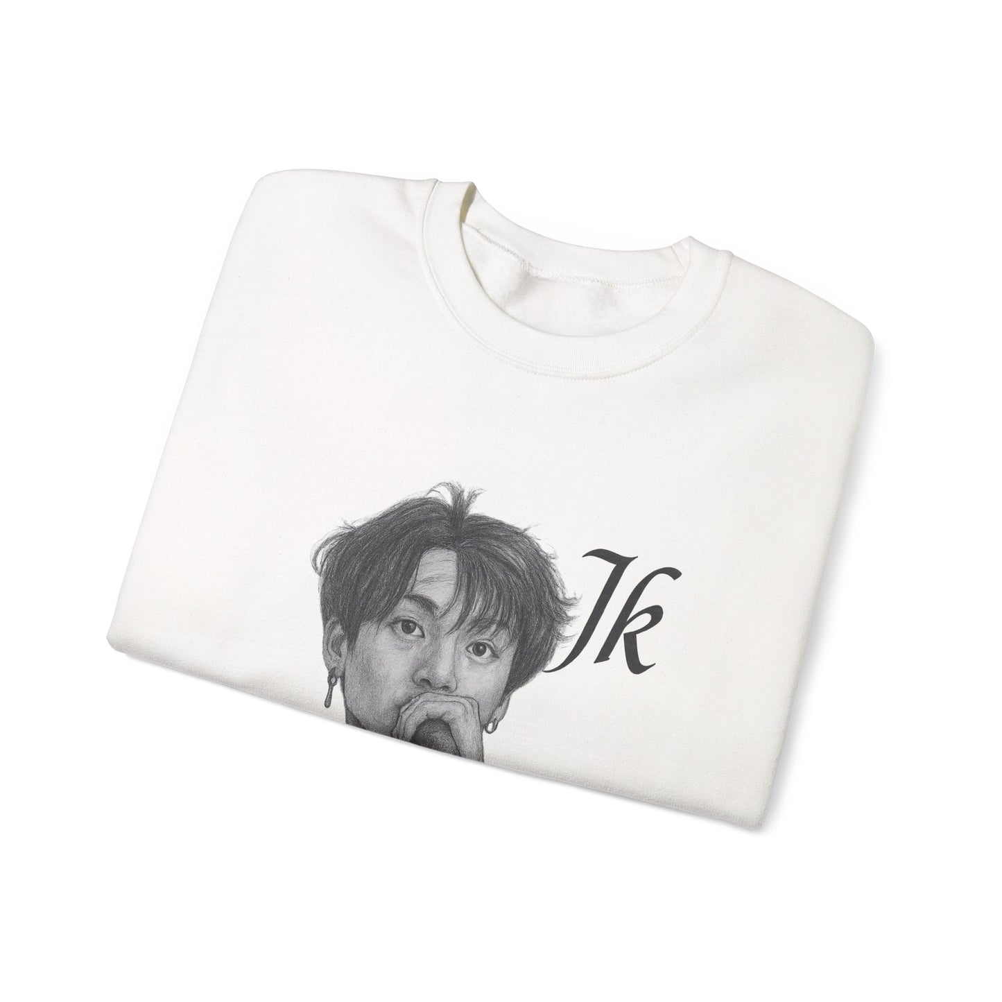 K-Pop Inspired Unisex Crewneck Sweatshirt, JK Sweatshirt, Music Lover Gift, Streetwear, Cozy Fashion, Fan Apparel,jk, BTS, Jungkook