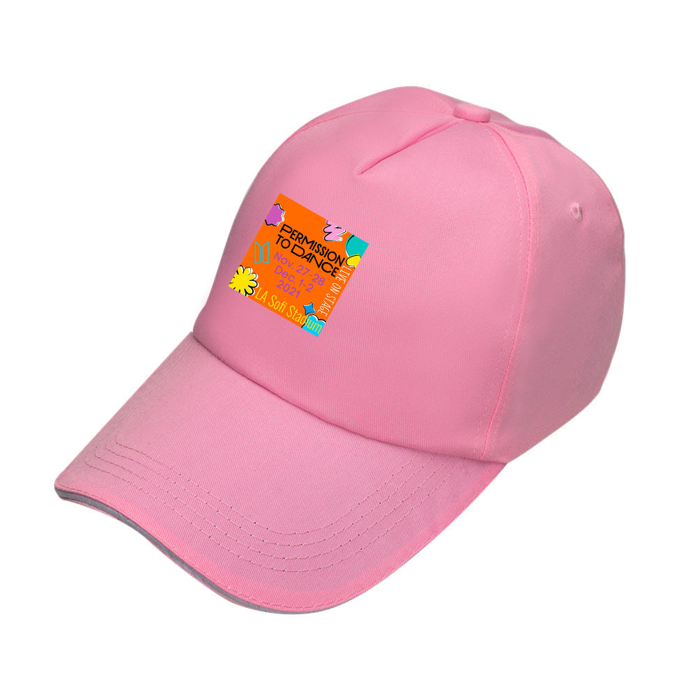 BTS Permission To Dance Hat Peaked Cap Summer Fashion Print Sun Hat