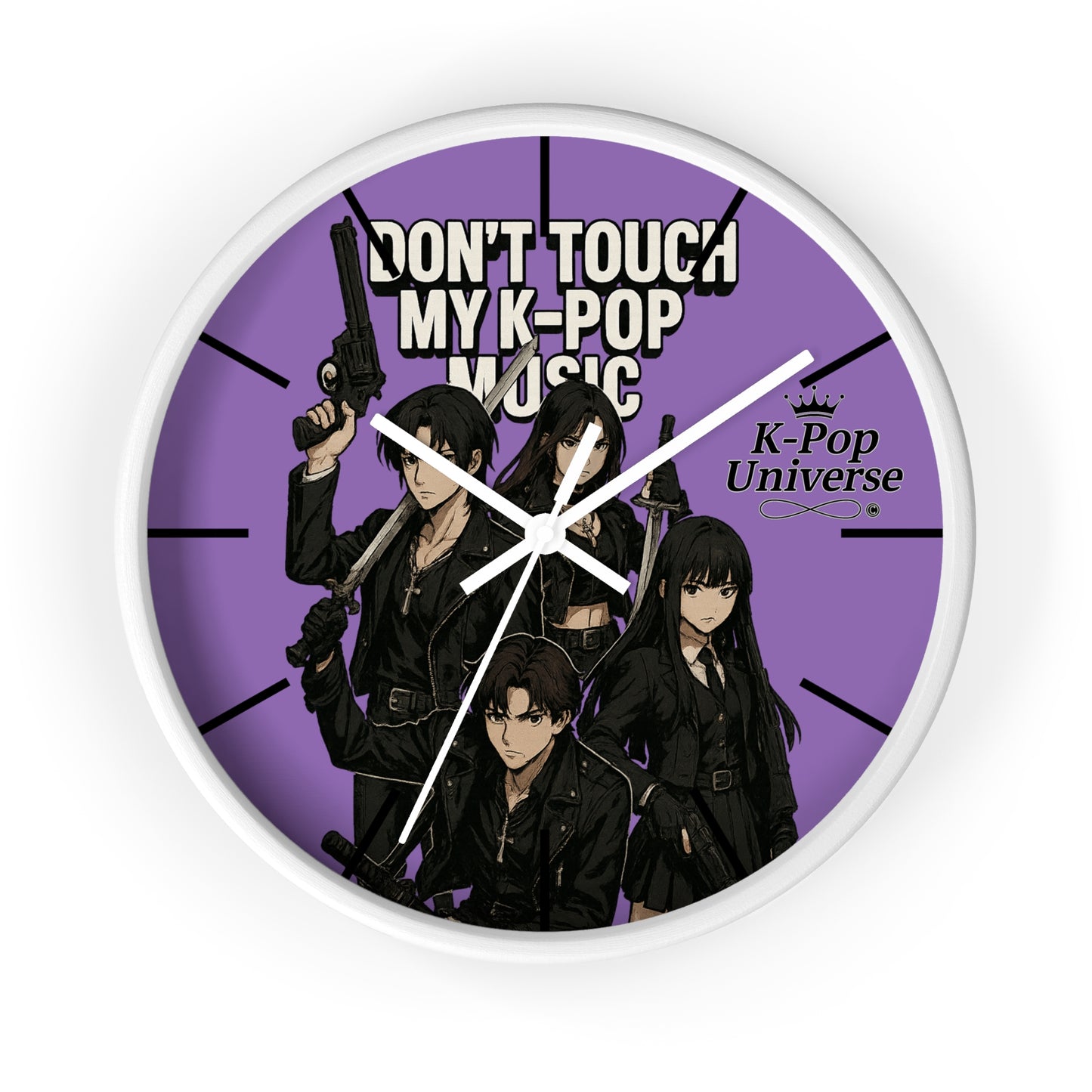 K-Pop Music Wall Clock, Unique Decor for Music Lovers, Perfect Gift for Fans, Bedroom or Living Room Wall Art, Don't Touch My K-Pop Music