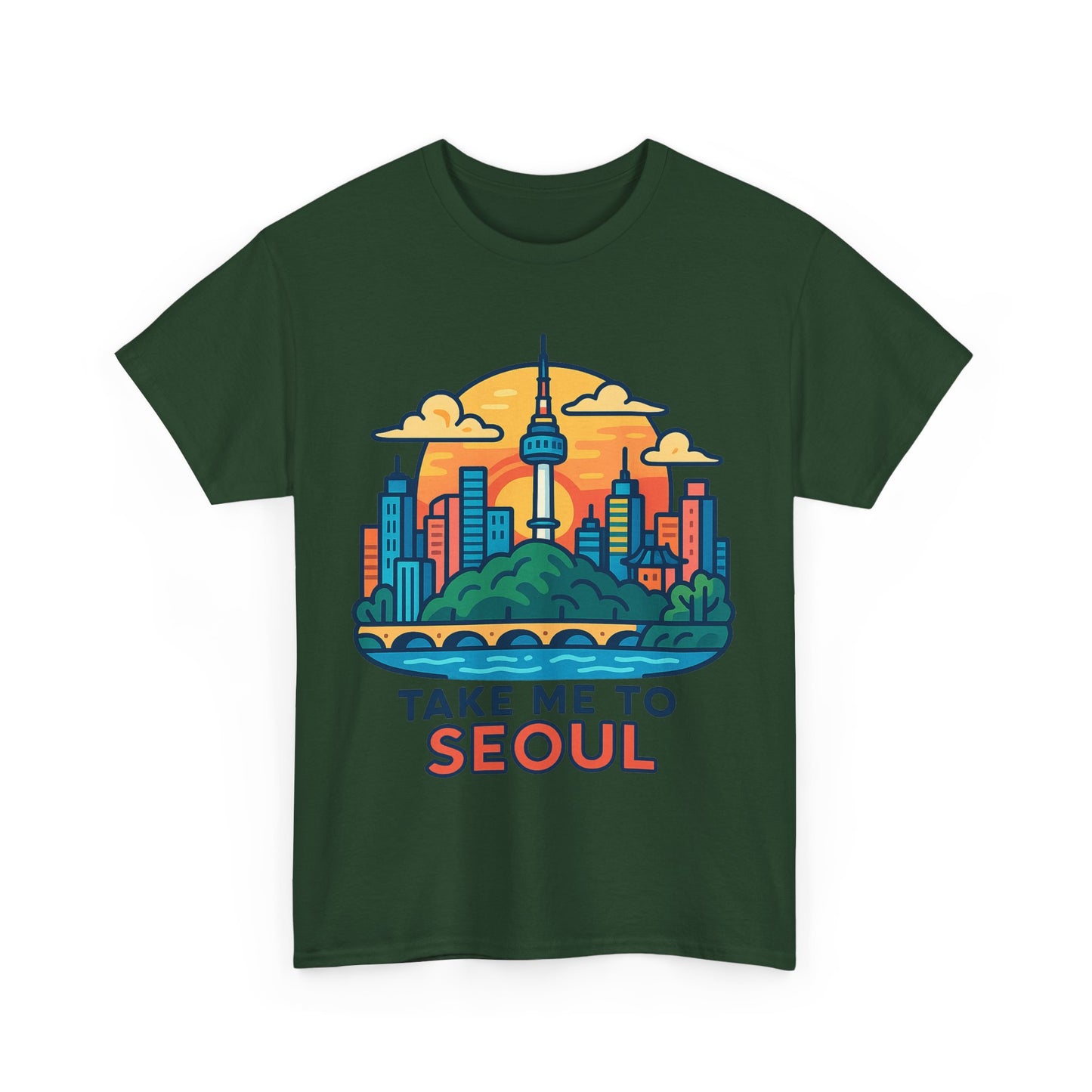 K-Pop Seoul Adventure Tee, Trendy Unisex T-Shirt, City Skyline Graphic, Music Lovers Gift, Casual Streetwear
