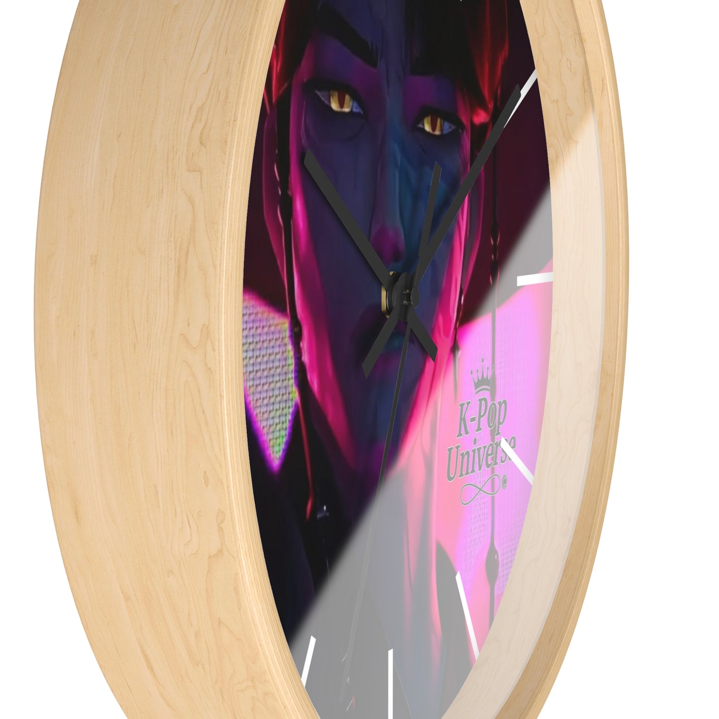 Vibrant Anime-Themed Wall Clock, Unique Home Decor, Stylish Clock for Gamers, Gift for Anime Lovers, Modern Clock for Any Room, k-pop demon Hunters, k-pop universe