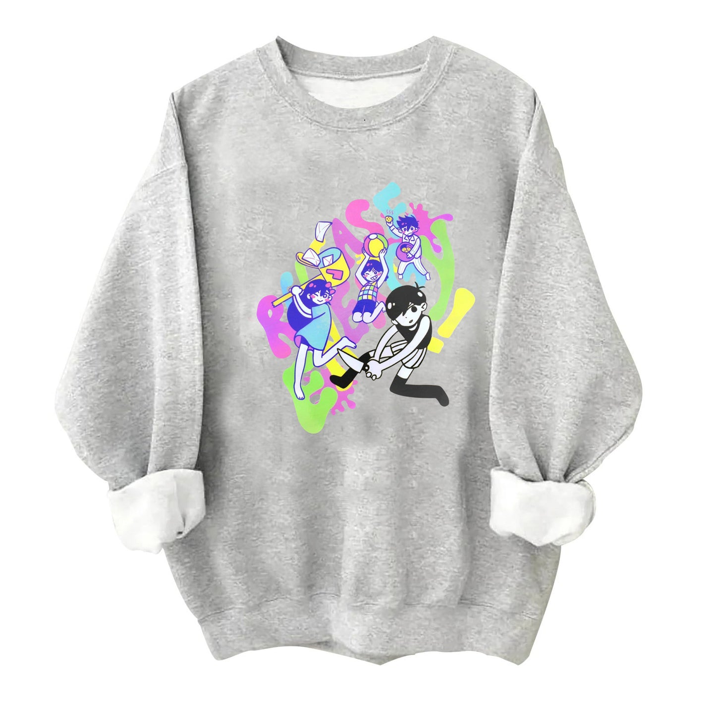Unisexe Anime Print Hooded Sweatshirt Men's Cap Sweater Round Neck Sweatshirt Loose Cap Sweater, NelVKpop, k-pop universe