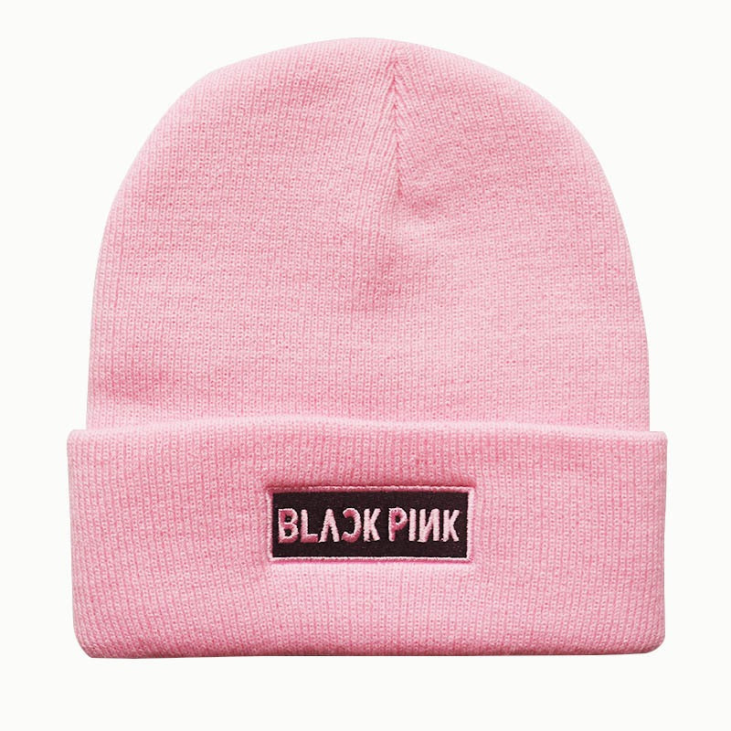 New Men's and Women's Autumn/Winter Trend Korean Blackpink Star Embroidered Knitted Hat Warm Pullover Hat, NelVKpop, K-pop universe