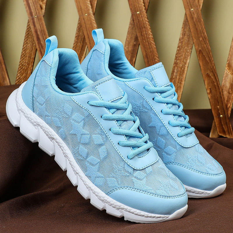 White shoes breathable lightweight casual sports women's shoes soft soled running shoes, unisex
