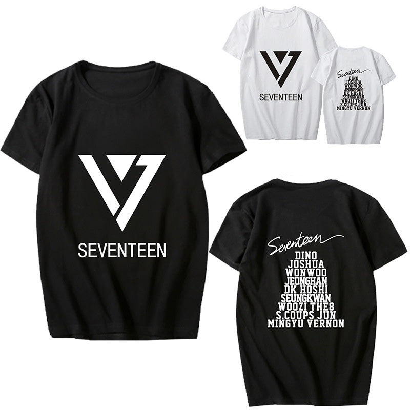 SEVENTEEN clothes Cui Shengzhe Li Zhixun with the same surrounding short sleeve T-shirt student men's and women's summer clothes, #nelvkpop #kpopuniverse