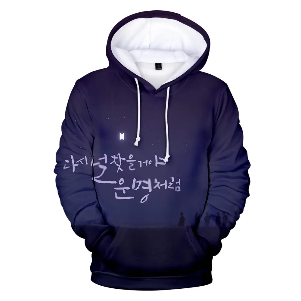BTS Hoodie - Digital Print 3D Fashion Sweatshirt