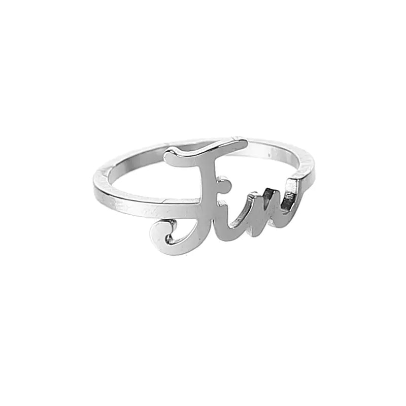 BTS Official Titanium Steel Ring with Logo Design