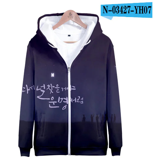 BTS Hoodie - Digital Print 3D Fashion Sweatshirt