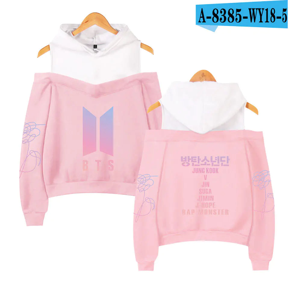 BTS New Album Hoodie with Shoulder Cutouts
