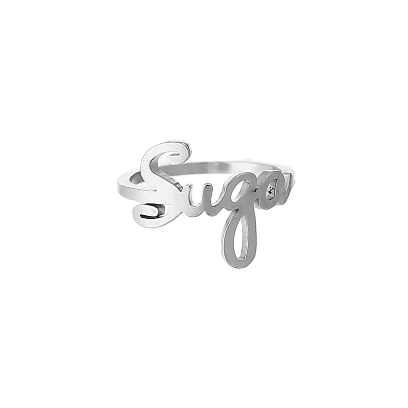 BTS Official Titanium Steel Ring with Logo Design