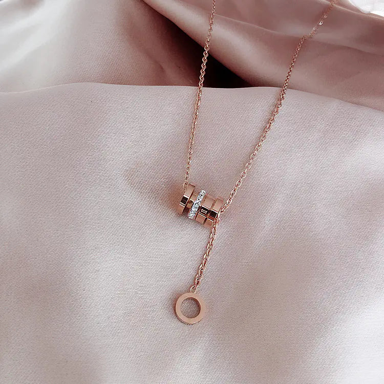 Titanium Steel Necklace - Korean Style Letter Pendant