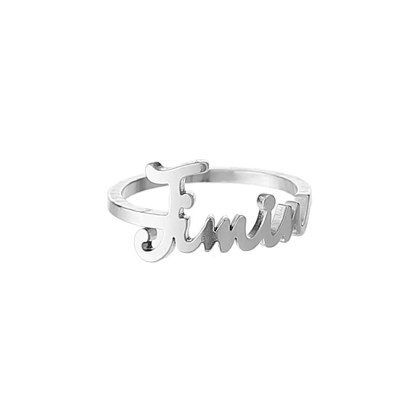 BTS Official Titanium Steel Ring with Logo Design