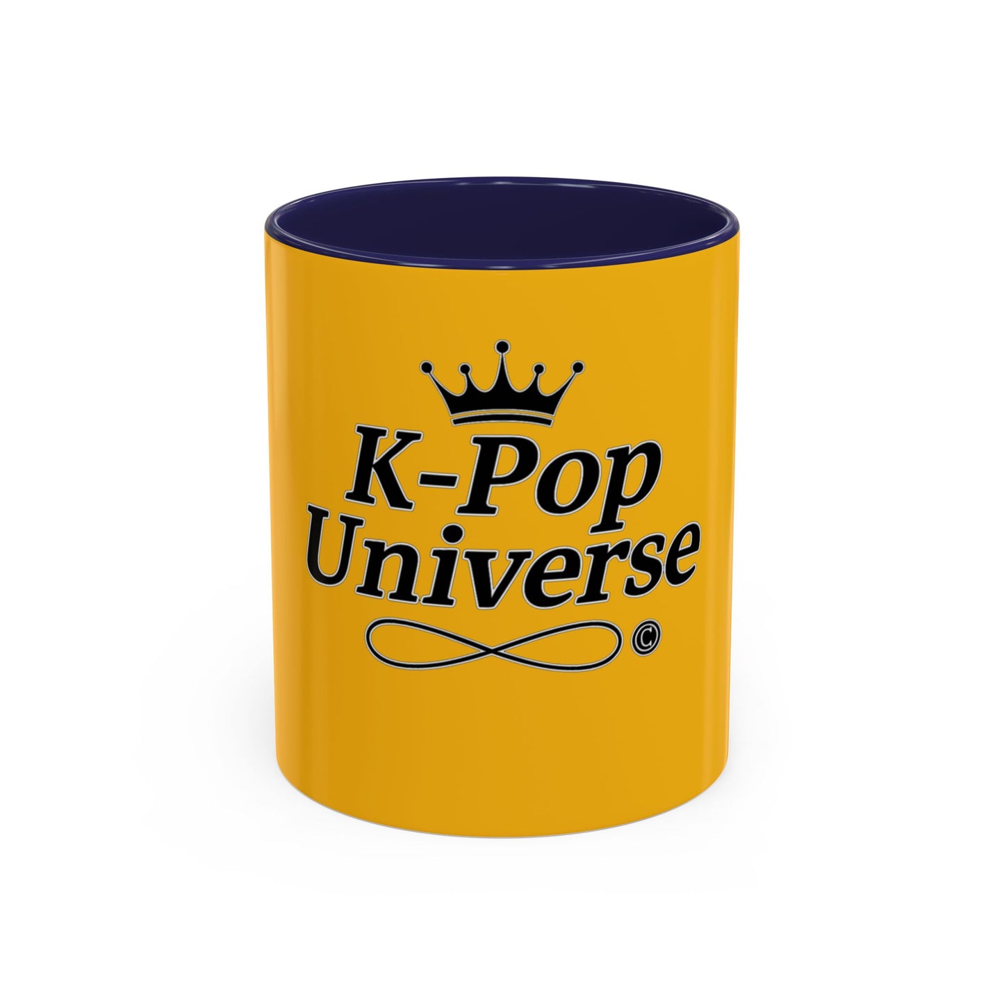 K-Pop Universe Accent Coffee Mug | Perfect for Fans, Gifts for Birthdays, Unique Collectors Item, Vibrant Yellow Mug, Black Handle Mug, K-pop universe