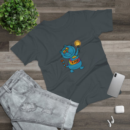 K-Pop Cat T-Shirt, Cute Cat Tee, K-Pop Fan Shirt, Women's Graphic Tee, Trendy Cat Apparel