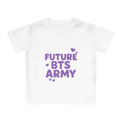 Adorable BTS Baby T-Shirt: Future Army K-Pop Fan Gear, Cute Gift, Toddler Tee, Infant Apparel, Baby Shower Gift, Trendy Kids Fashion