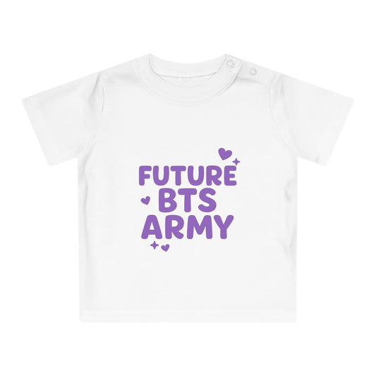 Adorable BTS Baby T-Shirt: Future Army K-Pop Fan Gear, Cute Gift, Toddler Tee, Infant Apparel, Baby Shower Gift, Trendy Kids Fashion