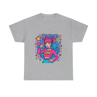 K-Pop Inspired Unisex Heavy Cotton Tee, Trendy T-Shirt, Music Lover Gift, Stylish Outfit, Casual Wear, Concert Apparel