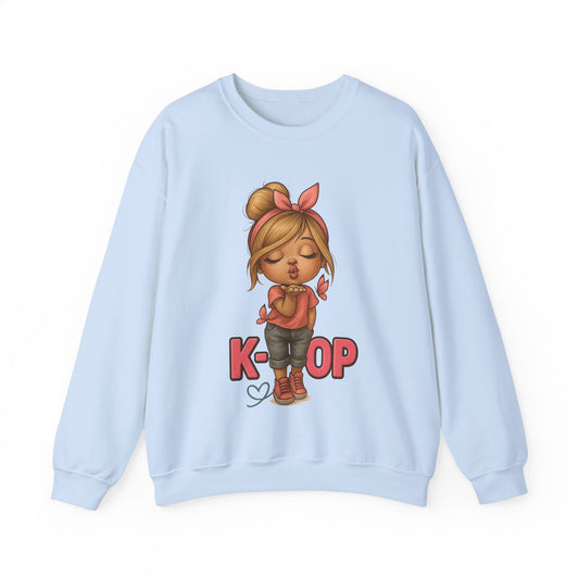 K-Pop Girl Crewneck Sweatshirt, Trendy Gift for Music Lovers, Stylish Cozy Wear, Perfect for Concerts, Fashionable Graphic Sweatshirt
