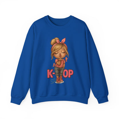 K-Pop Girl Crewneck Sweatshirt, Trendy Gift for Music Lovers, Stylish Cozy Wear, Perfect for Concerts, Fashionable Graphic Sweatshirt