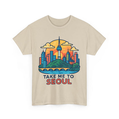 K-Pop Seoul Adventure Tee, Trendy Unisex T-Shirt, City Skyline Graphic, Music Lovers Gift, Casual Streetwear