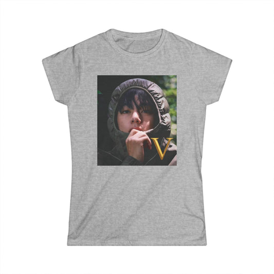 V/BTS/K-Pop Universe Women's Softstyle Tee, Trendy Graphic Tee, Casual K-Pop Shirt, Gift for Fans, Stylish Concert Outfit