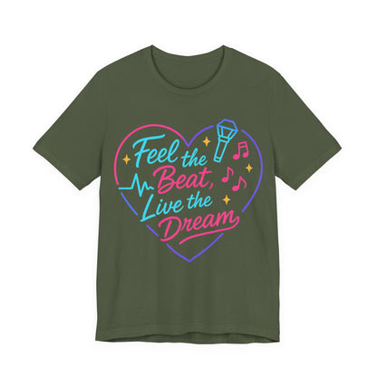K-Pop Inspired Graphic Tee for Music Lovers, Feel the Beat T-Shirt, Unisex Music Tee, Concert Apparel, Gift for Fans, Festival Wear