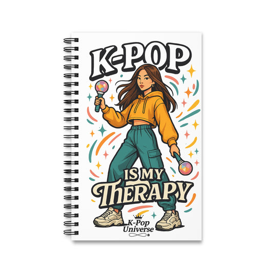 K-Pop Therapy Journal - Spiral Notebook for Fans, Cute Gift for Music Lovers, Stationery for Creative Writing, Self-Care Journal, [...]