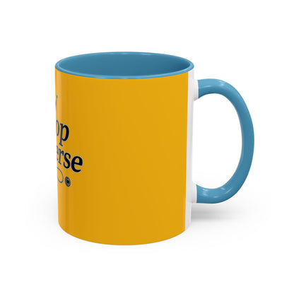 K-Pop Universe Accent Coffee Mug | Perfect for Fans, Gifts for Birthdays, Unique Collectors Item, Vibrant Yellow Mug, Black Handle Mug, K-pop universe
