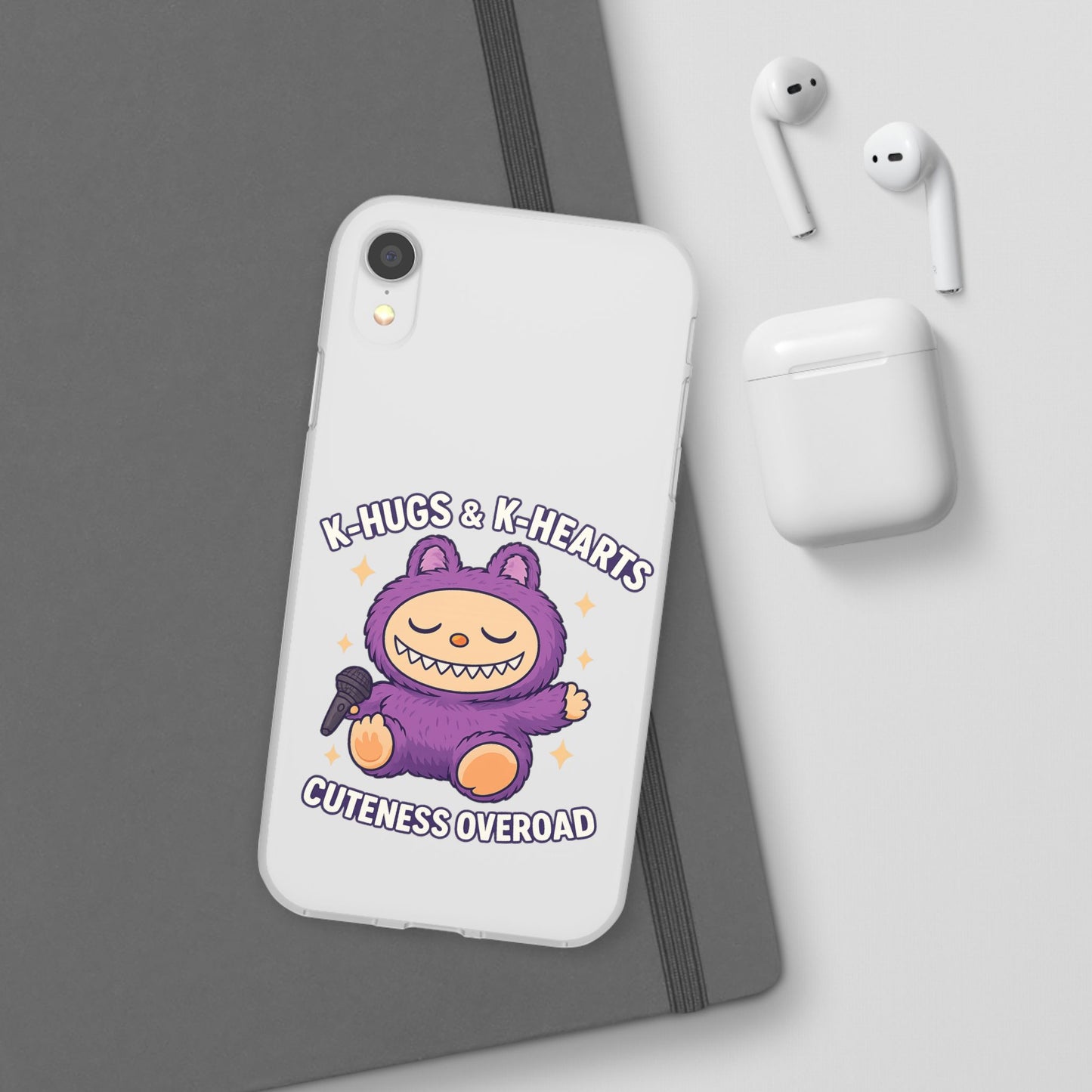 Cute K-Hugs & K-Hearts Flexi Case, Adorable Phone Case, Gift for Kids, Fun Gift, Cute Accessories, Kawaii Style Case