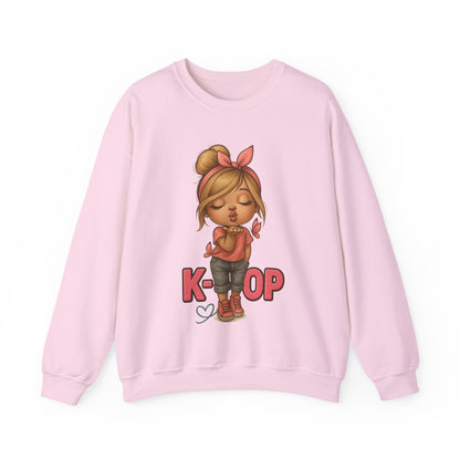 K-Pop Girl Crewneck Sweatshirt, Trendy Gift for Music Lovers, Stylish Cozy Wear, Perfect for Concerts, Fashionable Graphic Sweatshirt