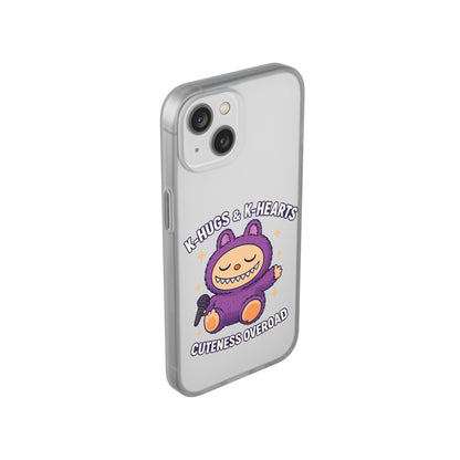 Cute K-Hugs & K-Hearts Flexi Case, Adorable Phone Case, Gift for Kids, Fun Gift, Cute Accessories, Kawaii Style Case