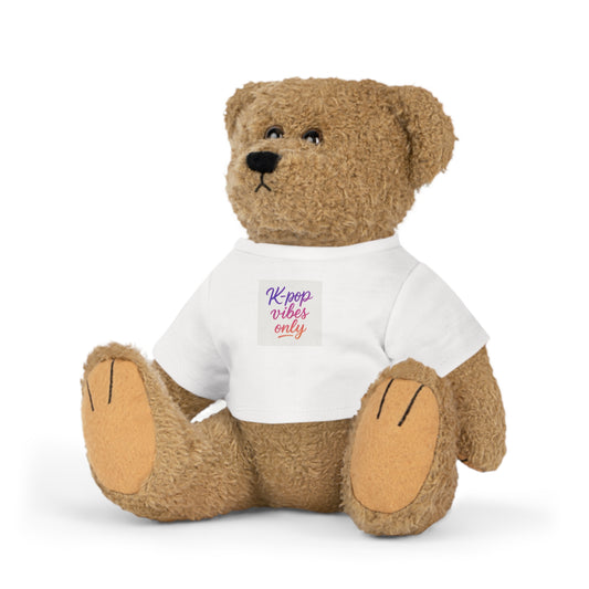 K-Pop Vibes Plush Toy, Cuddly Bear with T-Shirt, Cute Gift for Fans, Collectible Stuffed Animal, Birthday or Holiday Present