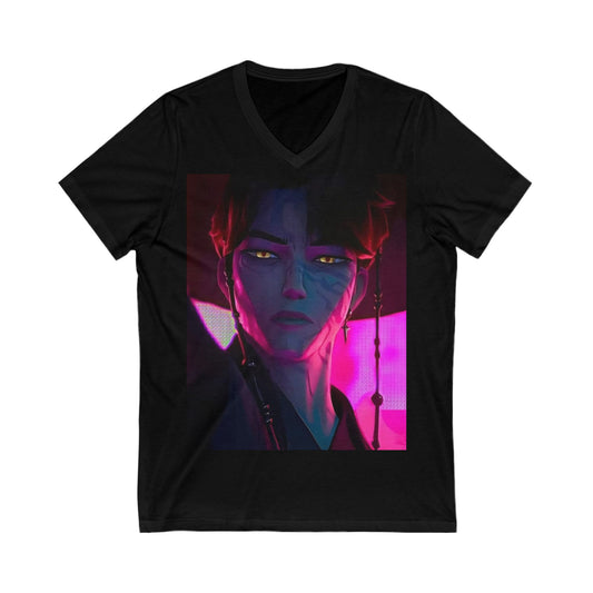 K-Pop Inspired Unisex V-Neck Tee, Trendy Music Fan Shirt, Graphic Tee for Concerts, Perfect Gift for K-Pop Lovers