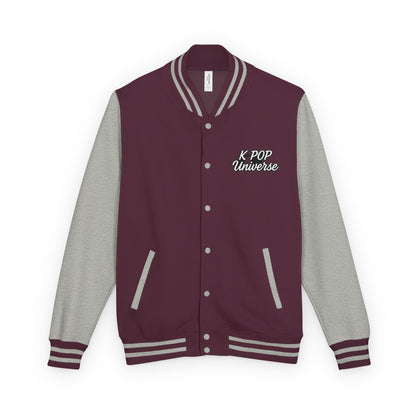 K-Pop Universe Letterman Jacket, Trendy Unisex Varsity Jacket, Cute Gift for K-Pop Fans, Stylish Casual Wear, Anime Inspired Apparel