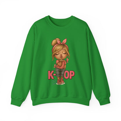 K-Pop Girl Crewneck Sweatshirt, Trendy Gift for Music Lovers, Stylish Cozy Wear, Perfect for Concerts, Fashionable Graphic Sweatshirt