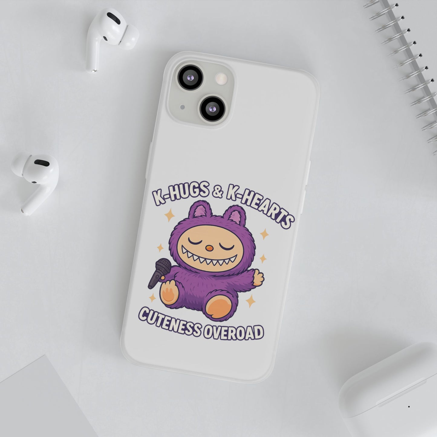 Cute K-Hugs & K-Hearts Flexi Case, Adorable Phone Case, Gift for Kids, Fun Gift, Cute Accessories, Kawaii Style Case