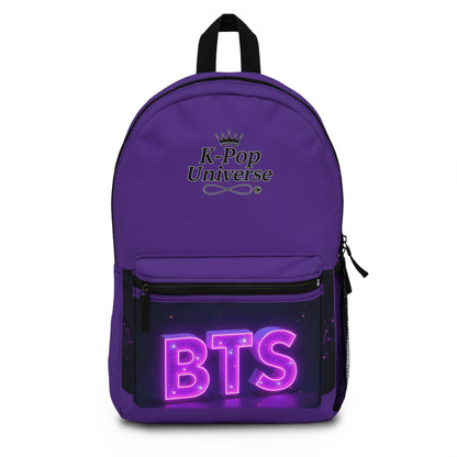 K-Pop Backpack with BTS Design, Stylish Travel Bag for Fans, School Essentials, Gift for Music Lovers, Purple Trendy Bag