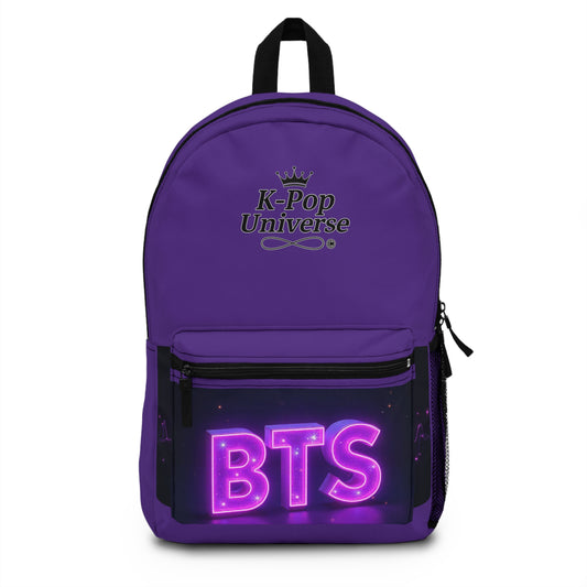 K-Pop Backpack with BTS Design, Stylish Travel Bag for Fans, School Essentials, Gift for Music Lovers, Purple Trendy Bag