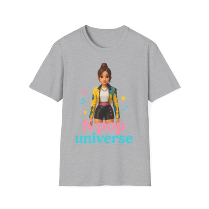 K-Pop Universe Unisex Softstyle T-Shirt, Trendy K-Pop Tee, Gift for Music Lovers, Casual Wear, Concert Outfit