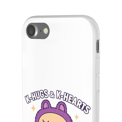Cute K-Hugs & K-Hearts Flexi Case, Adorable Phone Case, Gift for Kids, Fun Gift, Cute Accessories, Kawaii Style Case