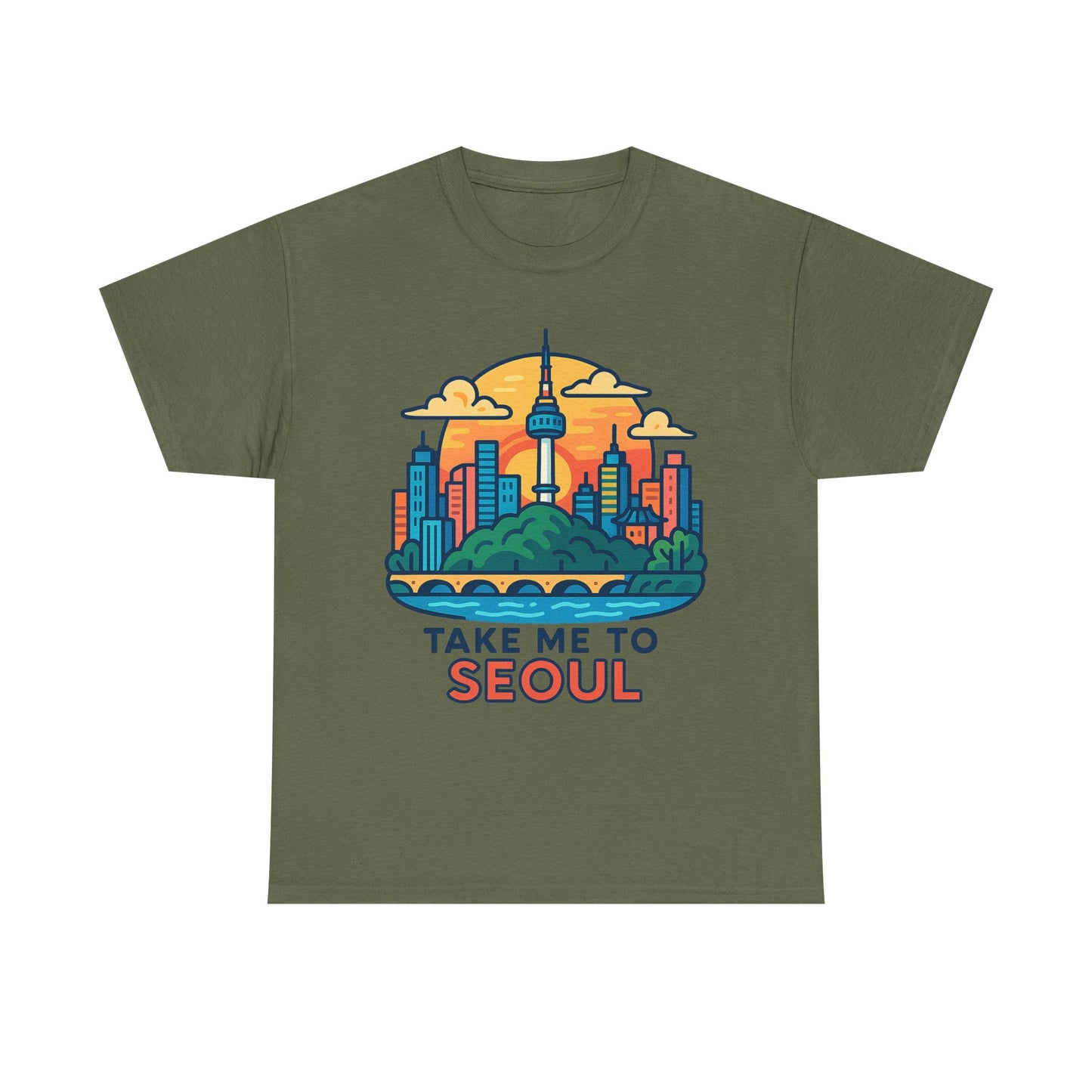 K-Pop Seoul Adventure Tee, Trendy Unisex T-Shirt, City Skyline Graphic, Music Lovers Gift, Casual Streetwear