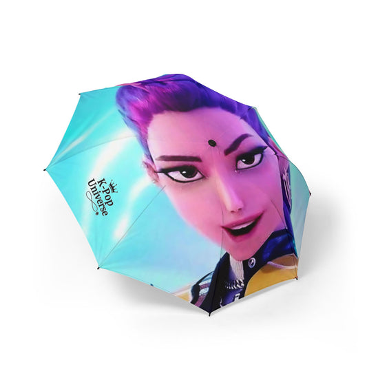 K-Pop Themed Semi-Automatic Foldable Umbrella – Perfect Gift for Fans, Stylish Rain Gear, Cute Outdoor Accessory, Portable Sunshade, k-pop demo Hunters