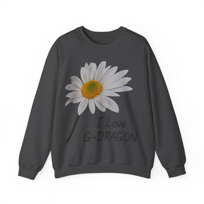 K-Pop Love Sweatshirt, I Love G-DRAGON Sweatshirt, Unisex K-Pop Crewneck, Gift for K-Pop Fans, Comfortable Music Apparel,GD,I Love G-DRAGON